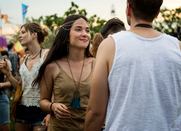 people enjoying live music concert festival